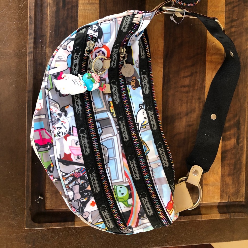 Tokidoki X Lesportsac underarm purse and wallet.